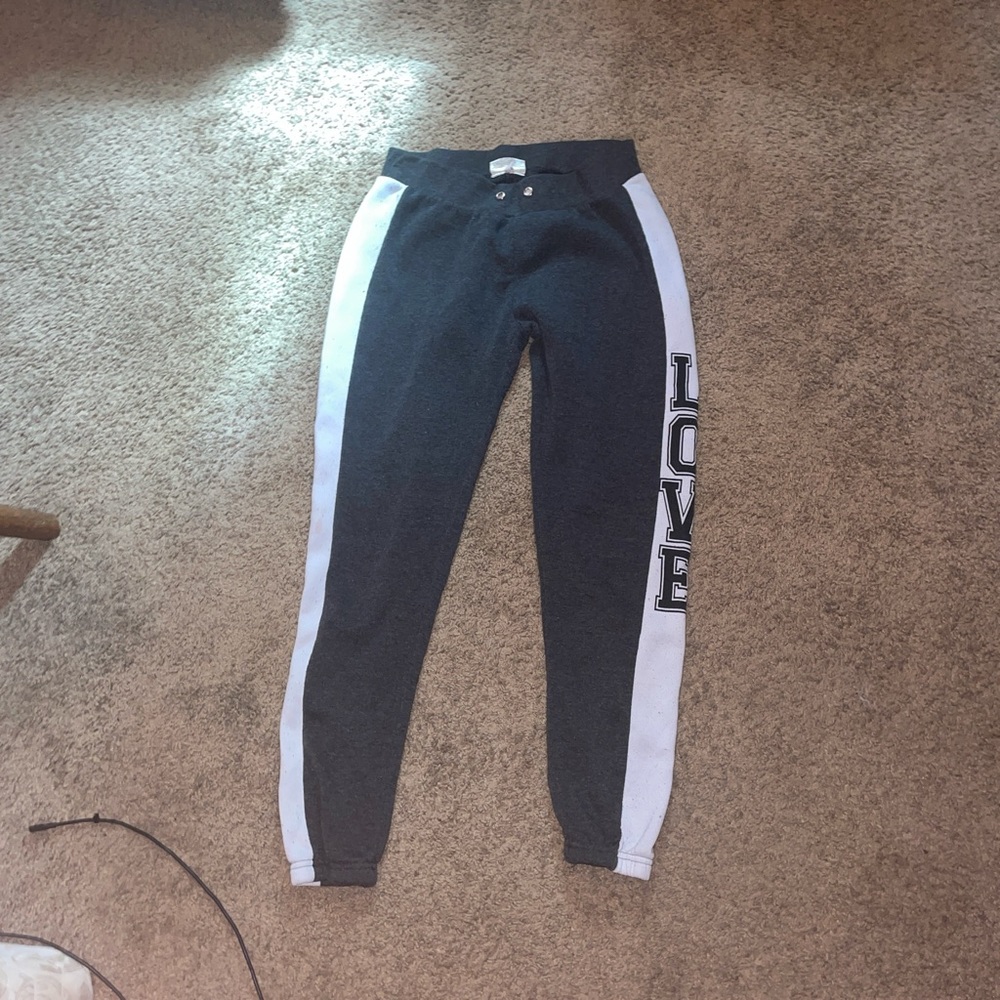 Kids Black and White Love Leggings